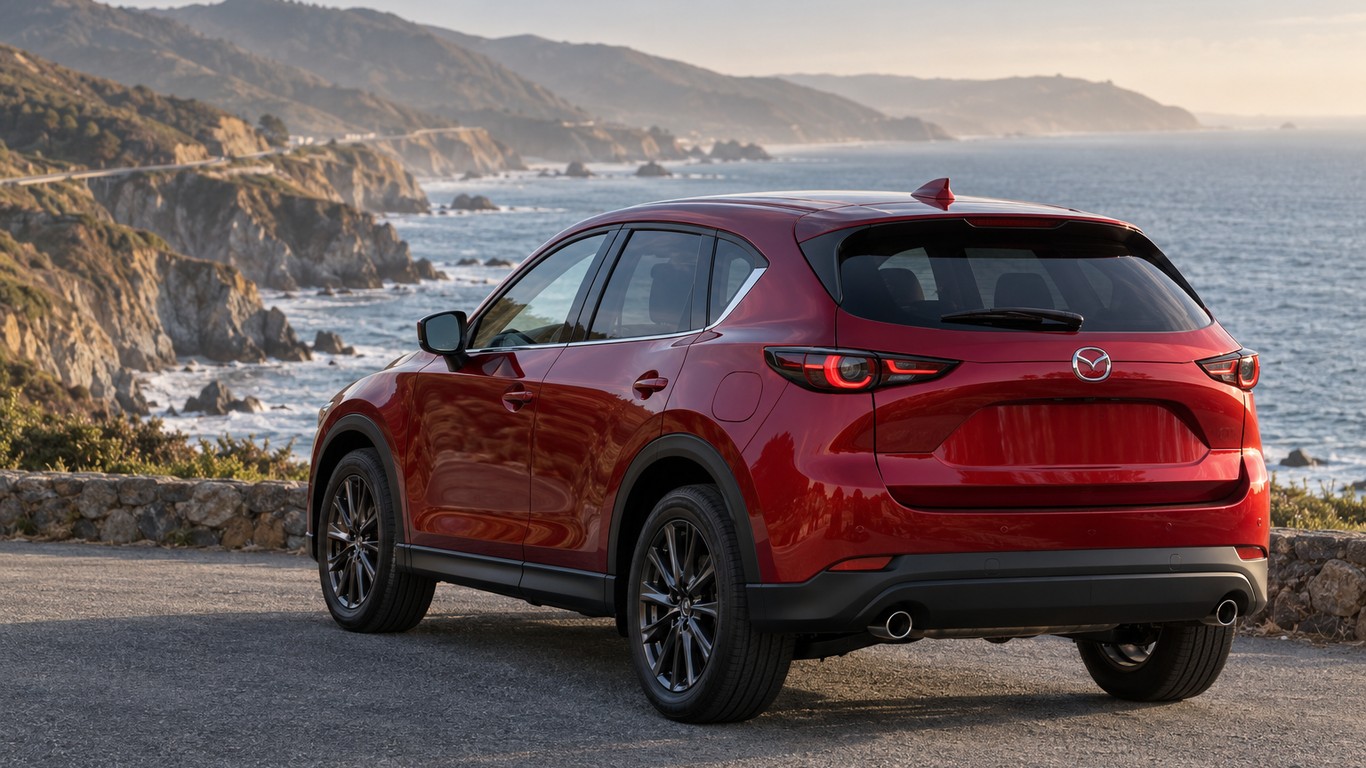Mazda CX-5 на загородной дороге