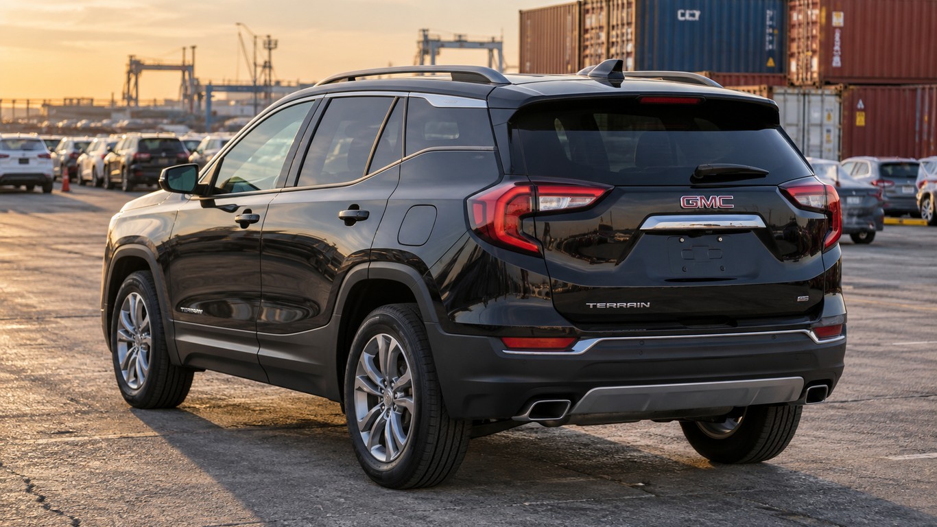GMC Terrain 2021–2023 на площадке для отправки автомобилей