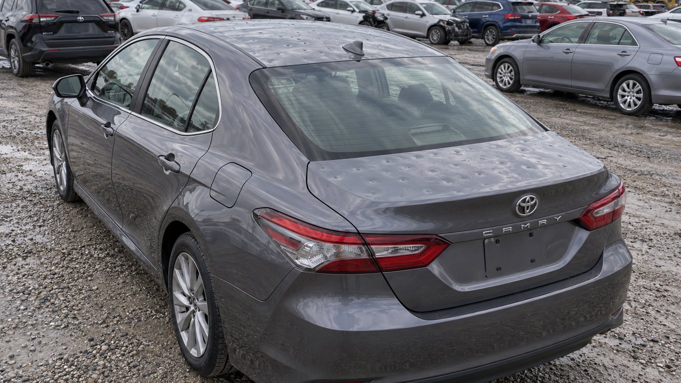 Toyota Camry с повреждениями кузова после града на аукционе Copart