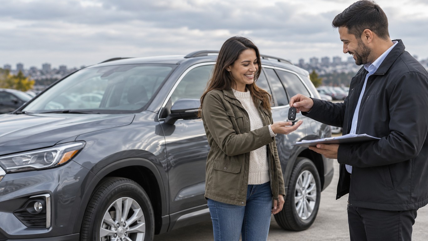 Передача ключей покупателю после осмотра автомобиля