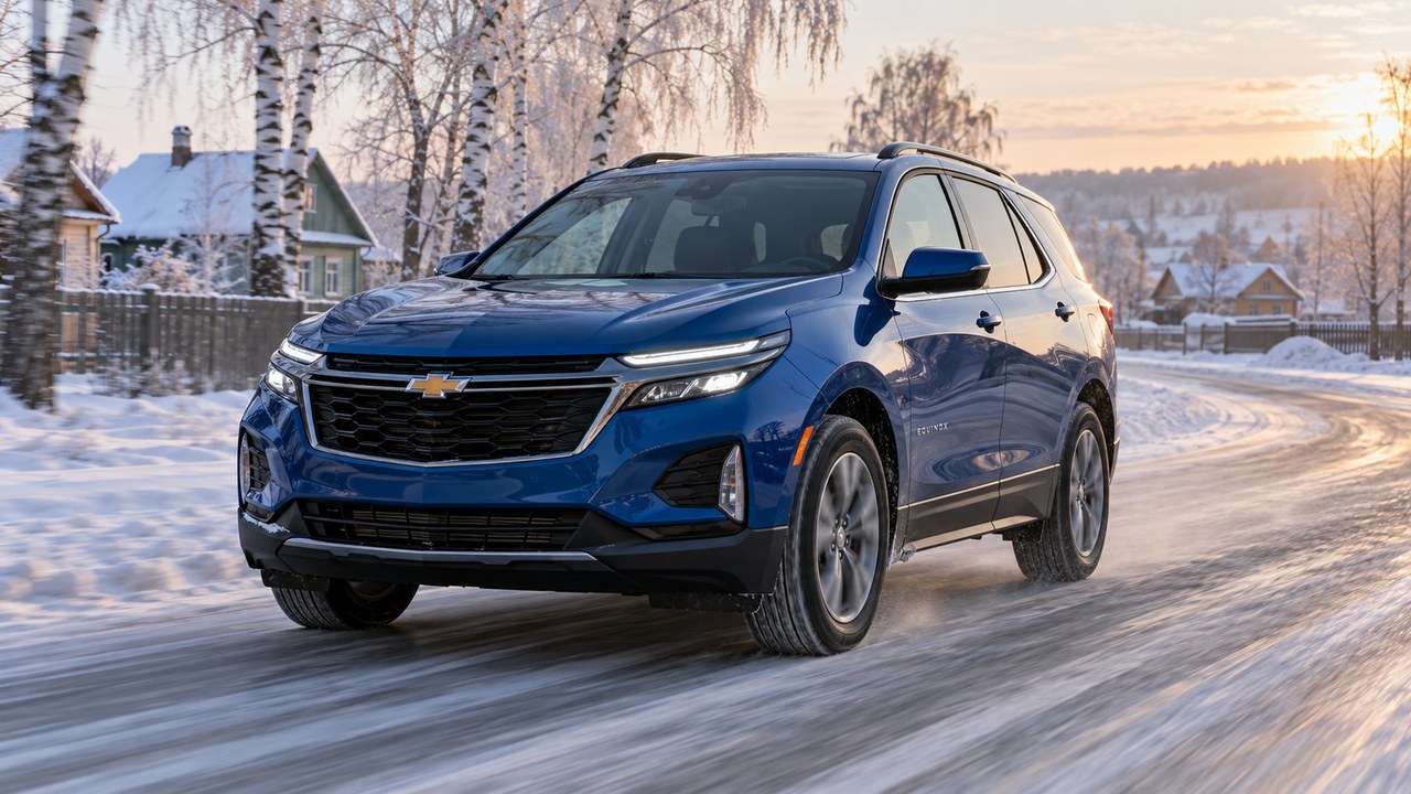 Chevrolet Equinox на зимней дороге